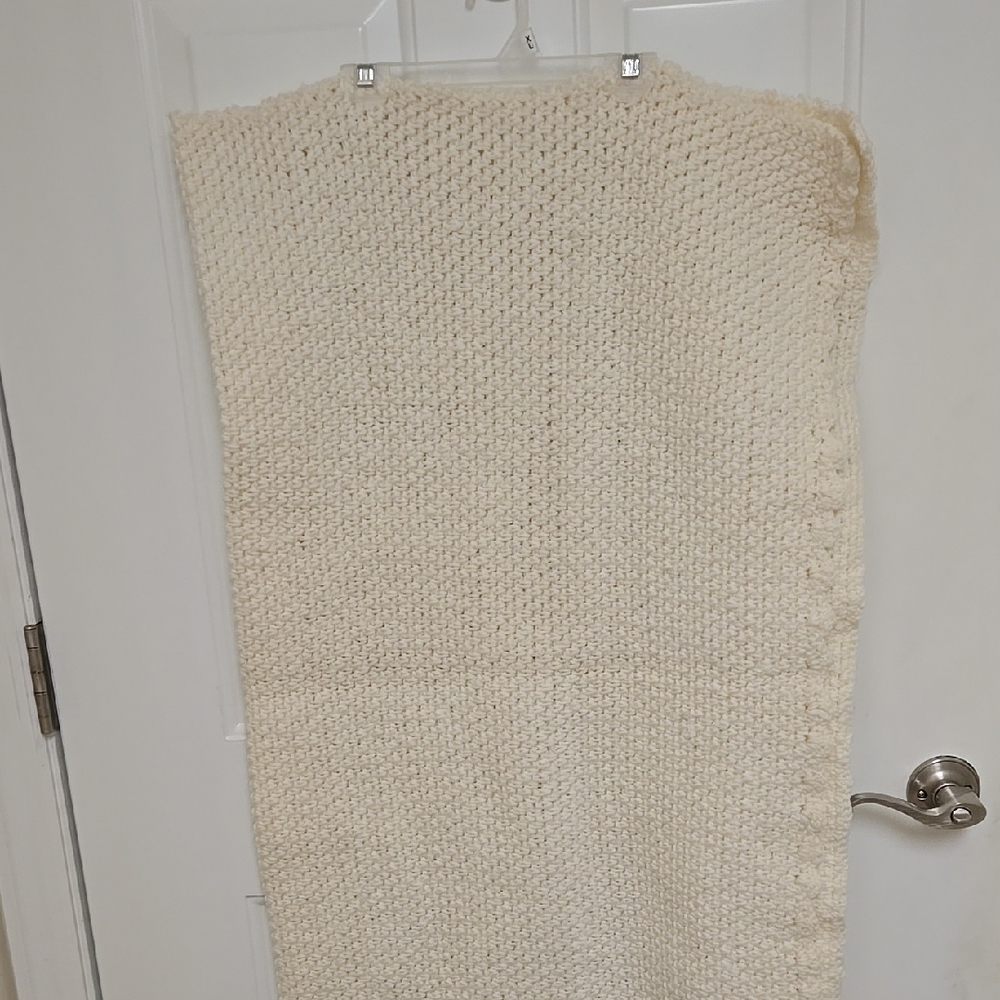 Cozy Cream Hand Crochet Blanket